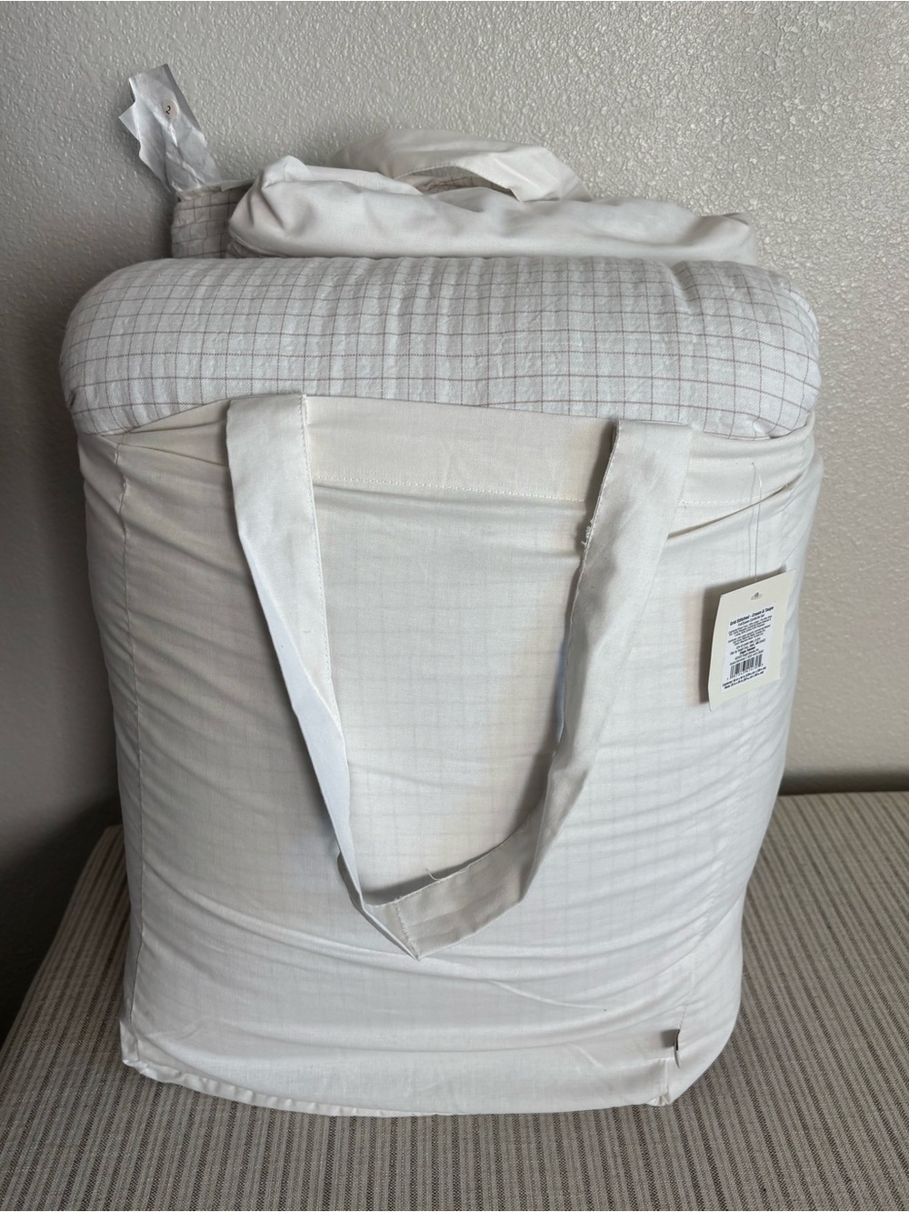 NWT 3pc King Mini Grid Stitch Comforter Bedding Set Twilight Taupe Hearth & Hand